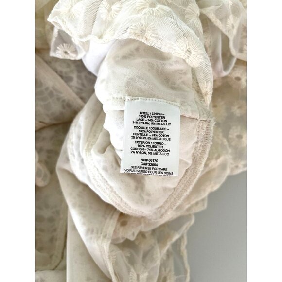 Verb By Pallavi Singhee Allyson Lace Blouse Womens Size Large L Ruffled White - Picture 10 of 11